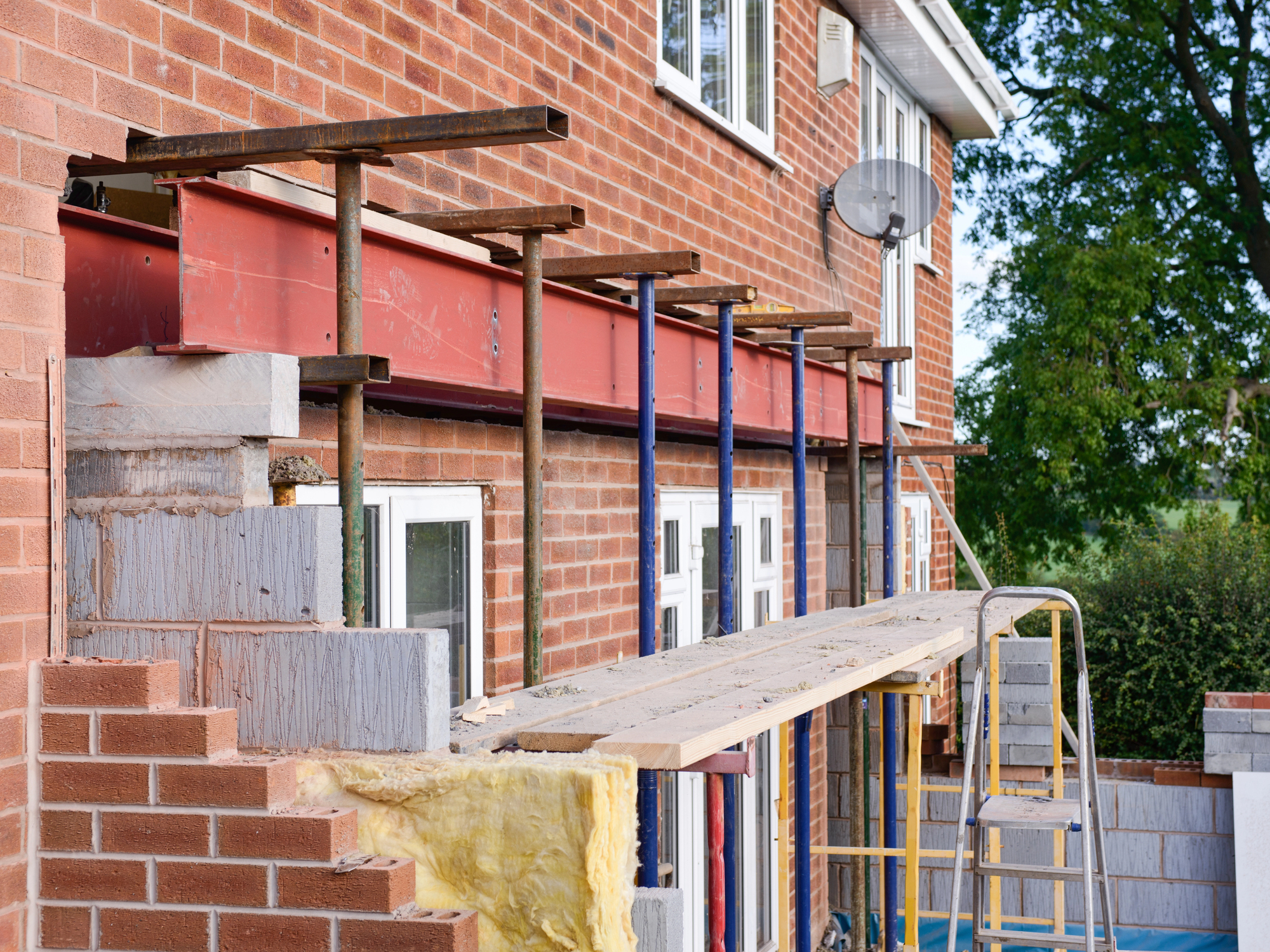 Extension in progress on a Stockport property by Prima Construction