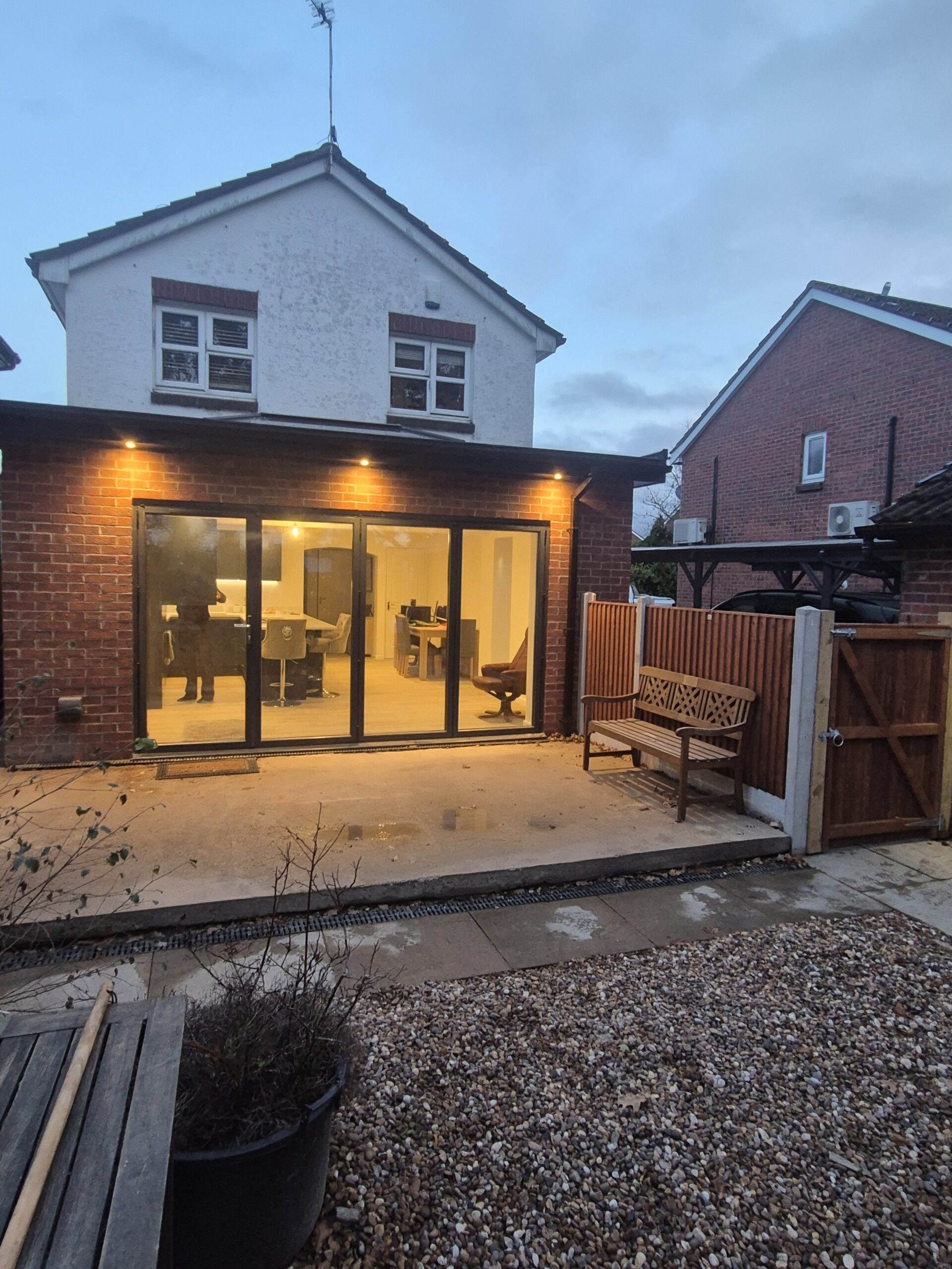 Single storey extension with bifold doors by Prima Construction in Stockport